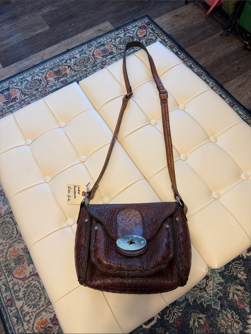 Genuine 🐊 Crossbody Bag in Dark Brown - Stylish Everyday bag handmade